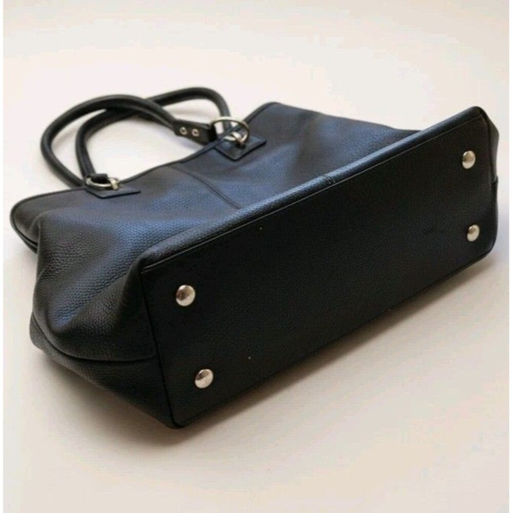 COACH Penelope Shoulder Bag Black Pebbled Leather F19264 Front Turn-Lock Tote - Picture 3 of 16